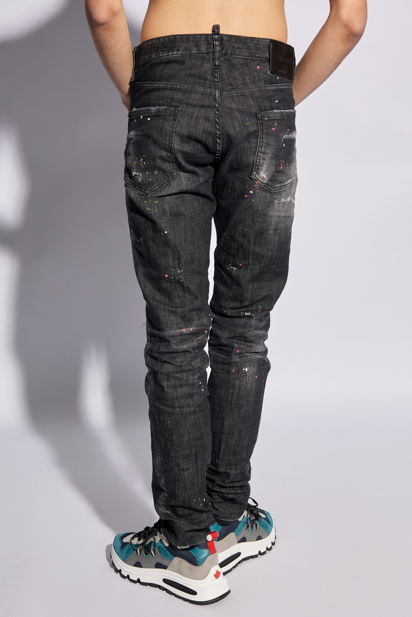 Dsquared tidy biker jeans hot sale black